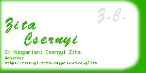 zita csernyi business card